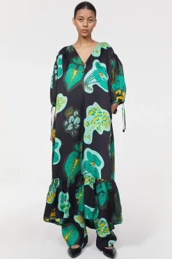 Dakota Leaf Hammered Dress Rodebjer