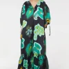Dakota Leaf Hammered Dress Rodebjer