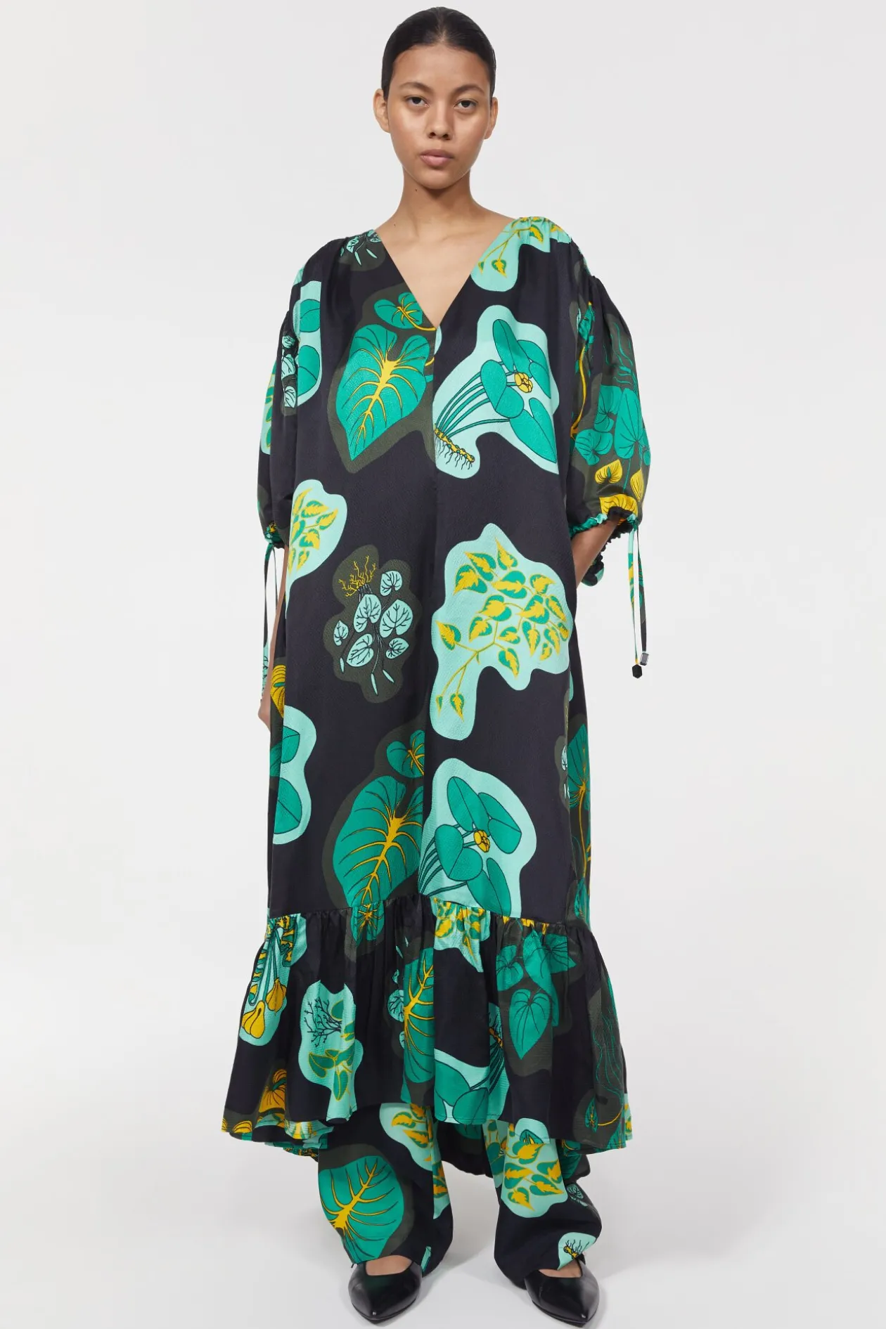 Dakota Leaf Hammered Dress Rodebjer